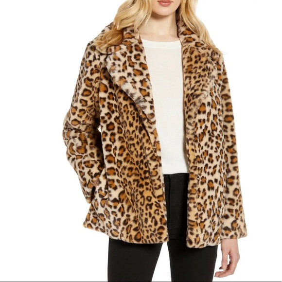 Halogen Leopard Print Faux Fur Coat - XS/S - Picture 14 of 16